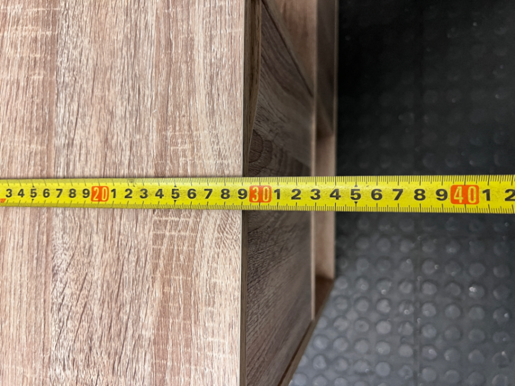 Four-Cube Oak Finish Mini Shelf Cabinet — Fair Condition with General Wear