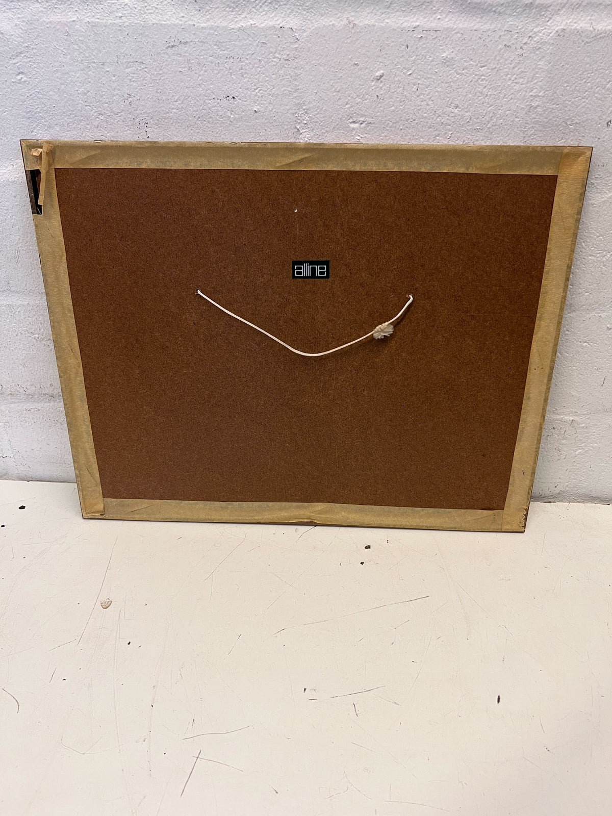 Framed Blue Ink Artwork of Historic House – Minor Frame Scratches - 2ndhandwarehouse.com