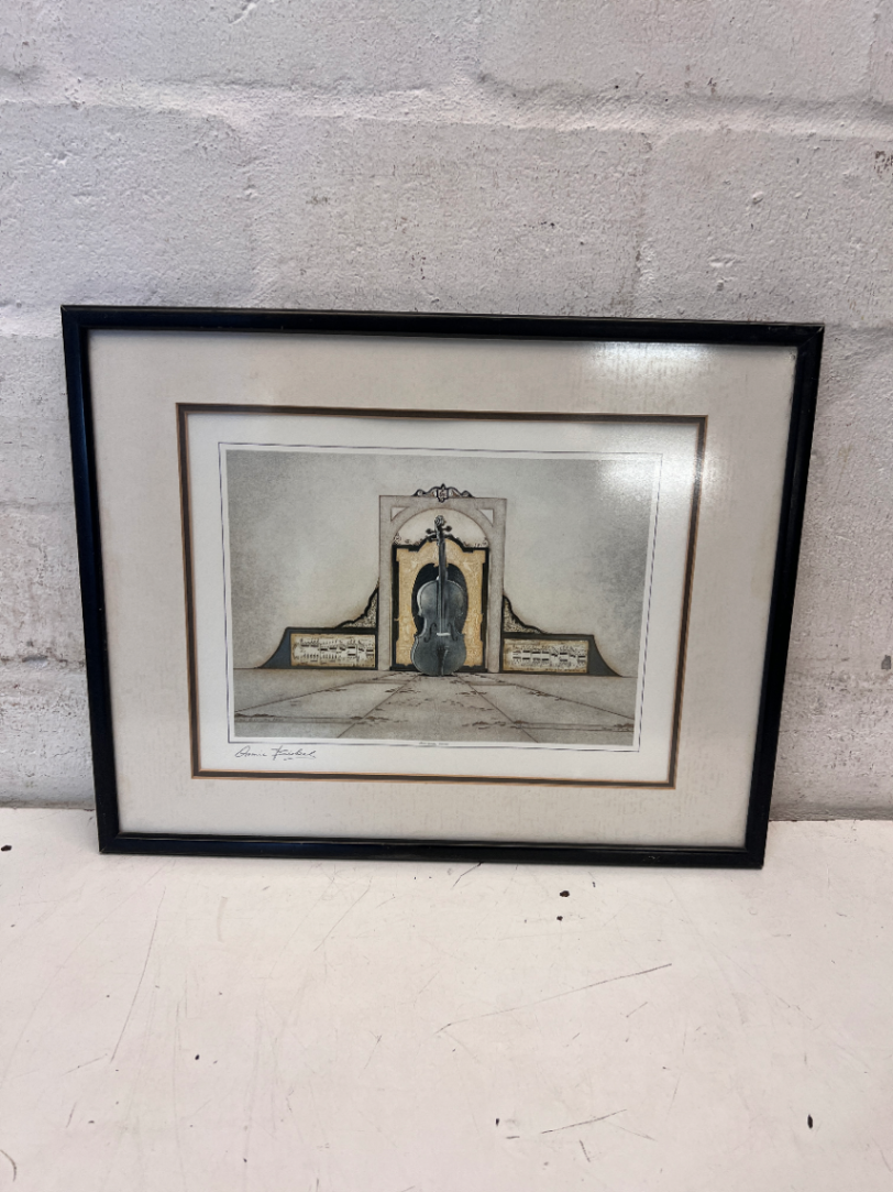 Framed Double Bass Musical Artwork - 2ndhandwarehouse.com