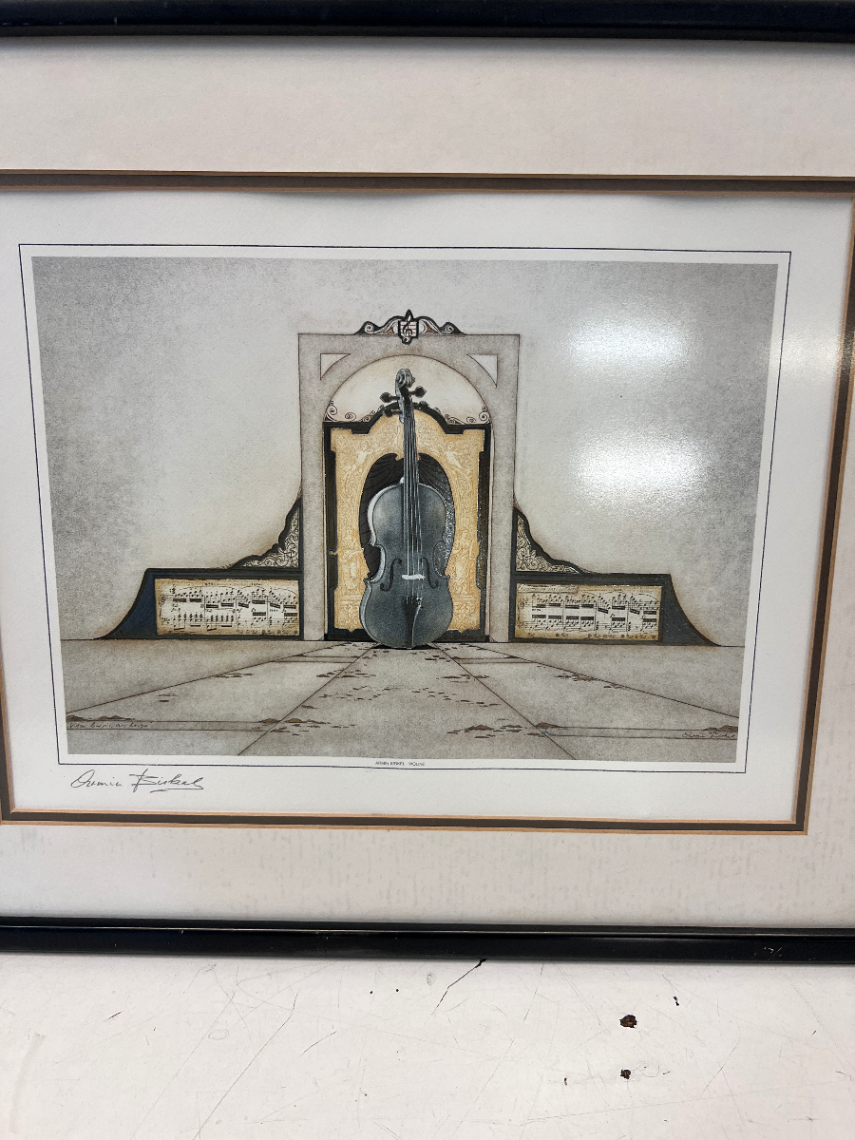 Framed Double Bass Musical Artwork - 2ndhandwarehouse.com