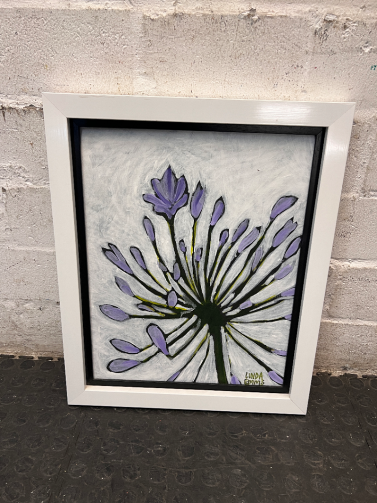 Framed Floral Painting by Linda Emms