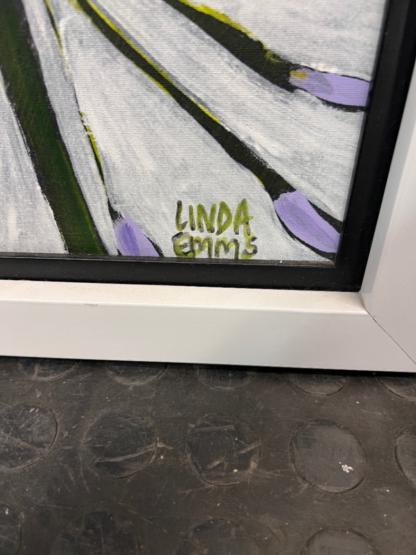 Framed Floral Painting by Linda Emms