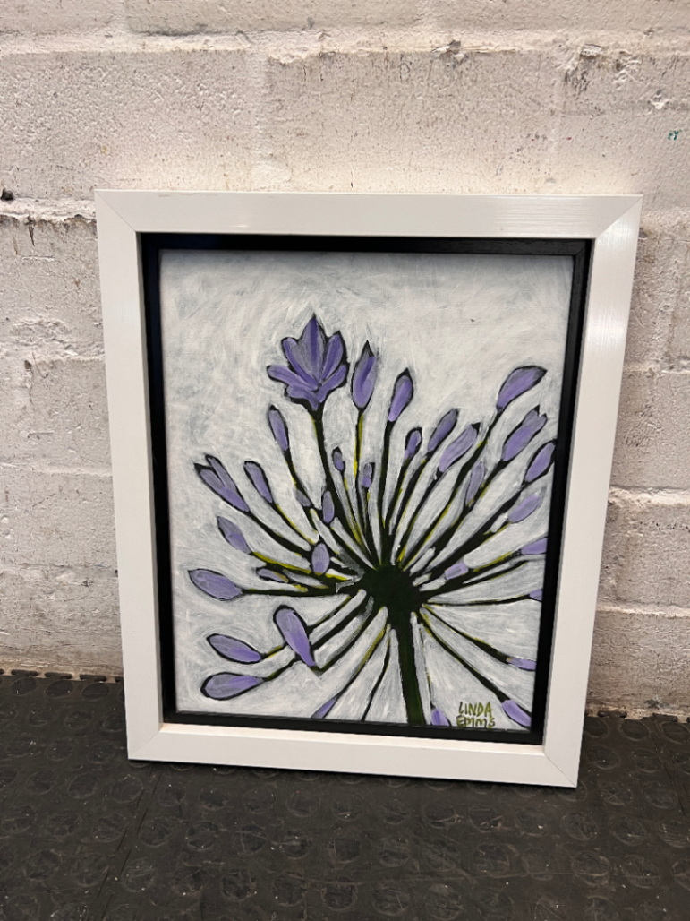 Framed Floral Painting by Linda Emms