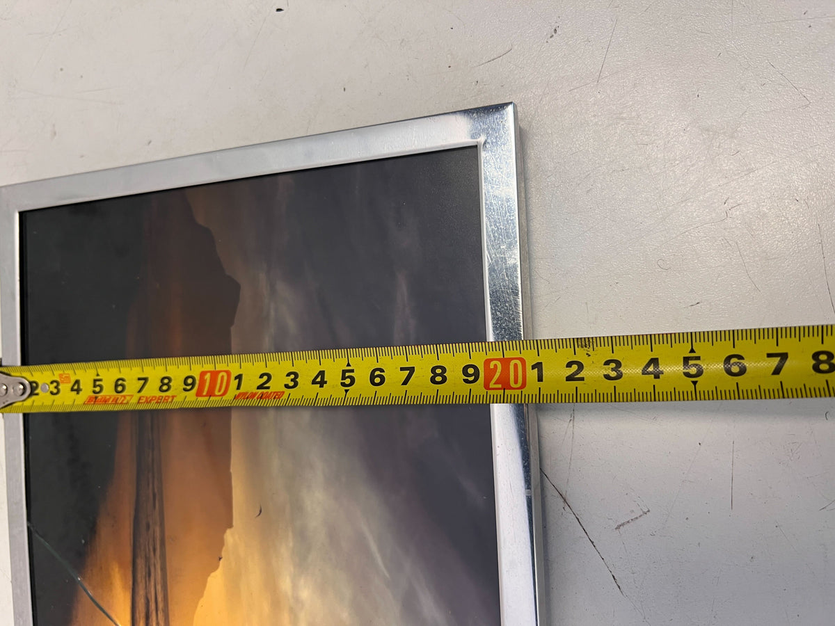 Framed Sunset Photo with Minor Damage – Cracked Glass - 2ndhandwarehouse.com