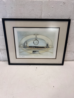 Framed Surrealist Musical Illustration Artwork - 2ndhandwarehouse.com