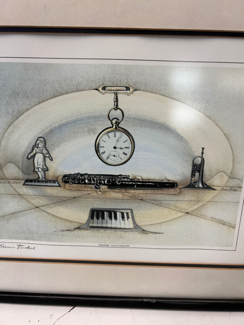 Framed Surrealist Musical Illustration Artwork - 2ndhandwarehouse.com