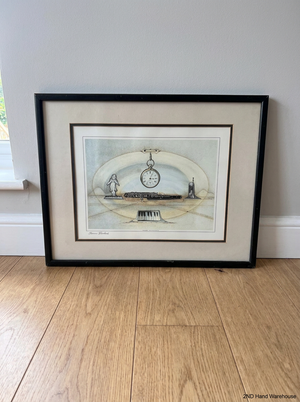 Framed Surrealist Musical Illustration Artwork - 2ndhandwarehouse.com
