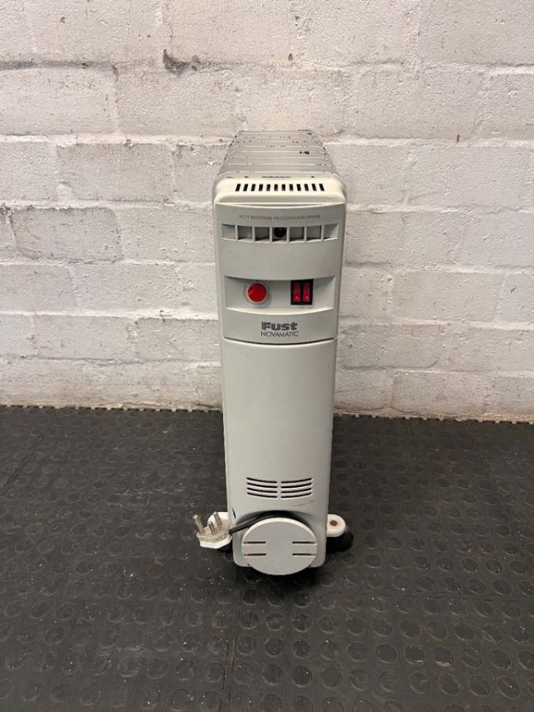 Fust Novamatic Oil-Filled Heater with Castors — Working Order with Visible Wear