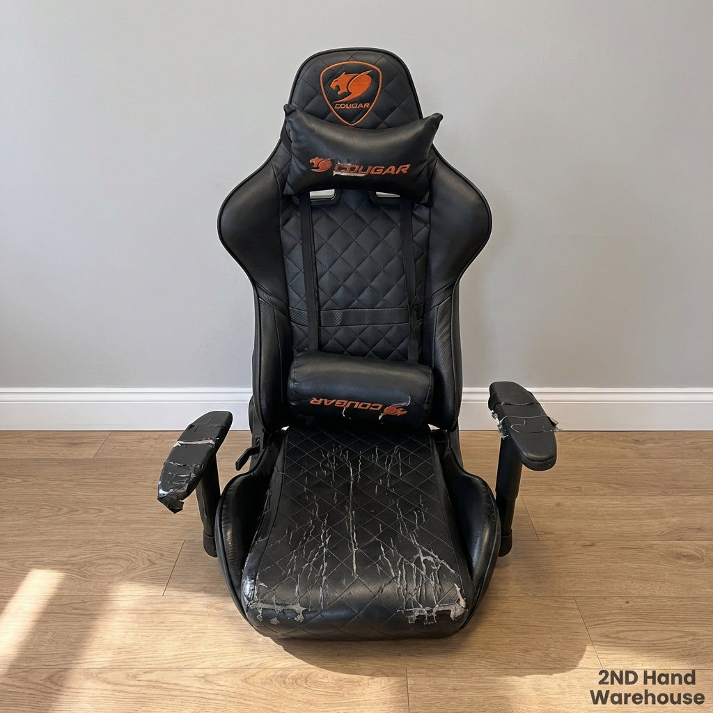 Gaming chair top only  - Damaged and the base that contains wheels is missing - 2ndhandwarehouse.com