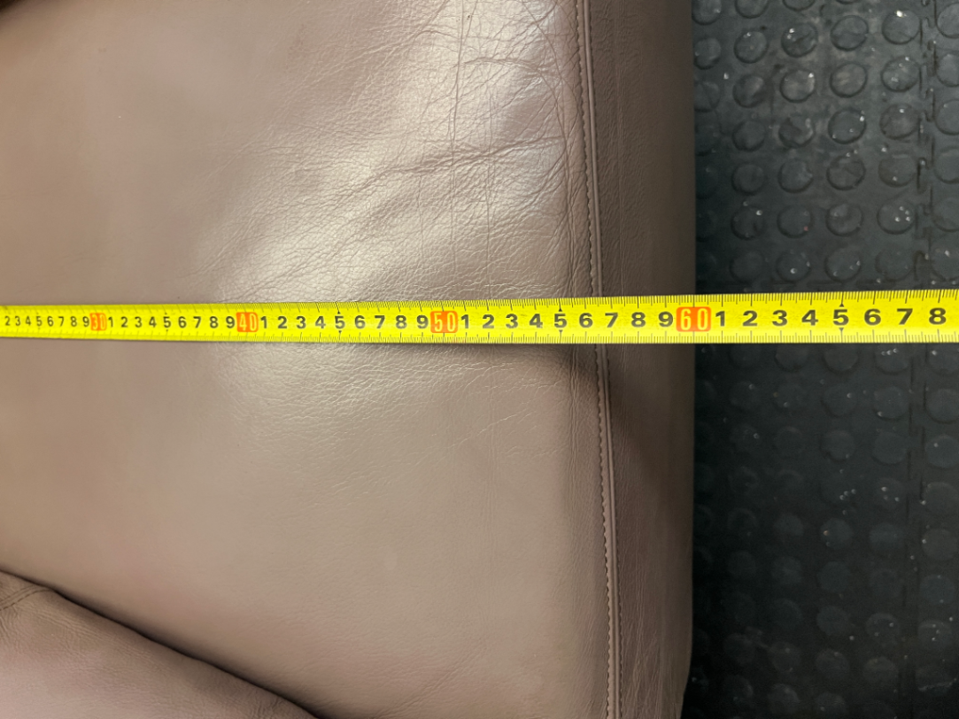 Genuine Leather 1 Seater Couch in Taupe - Well Used Condition - 2ndhandwarehouse.com