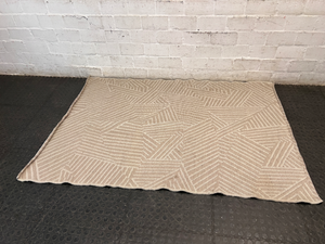 Geometric Pattern Woven Area Rug in Neutral Beige