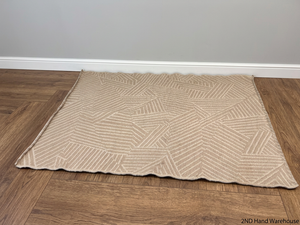 Geometric Pattern Woven Area Rug in Neutral Beige