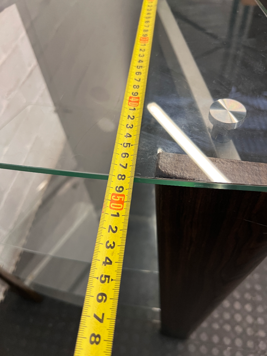 Glass and Steel Display Unit - Minor Damage to Veneer - 2ndhandwarehouse.com