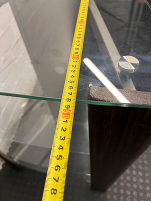 Glass and Steel Display Unit - Minor Damage to Veneer - 2ndhandwarehouse.com