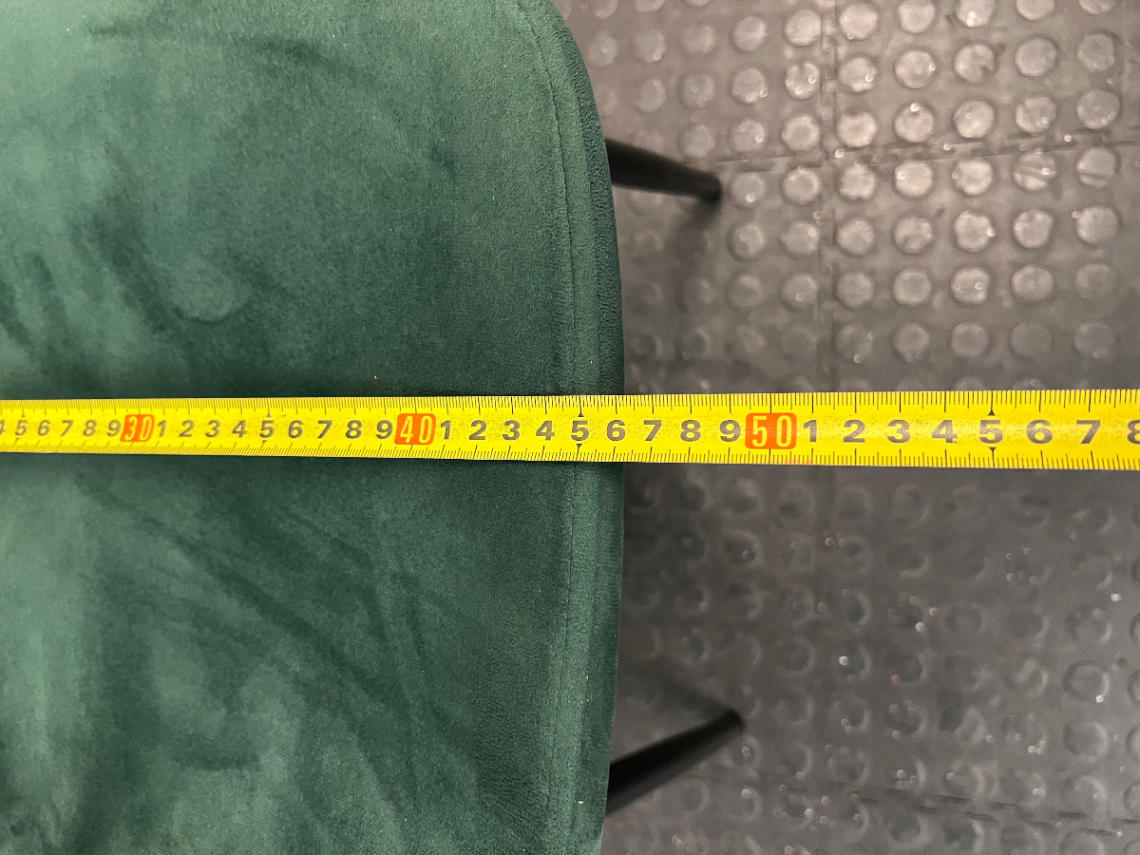 Green Velvet Upholstered Dining Chair with Black Metal Legs