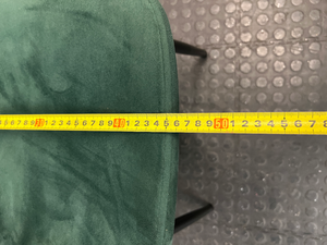 Green Velvet Upholstered Dining Chair with Black Metal Legs