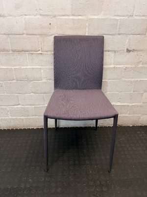 Grey Fabric Dining Chair with Slim Metal Legs - Well Used Condition - 2ndhandwarehouse.com