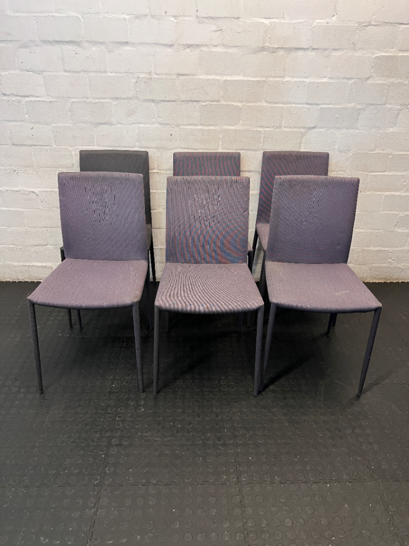 Grey Fabric Dining Chair with Slim Metal Legs - Well Used Condition - 2ndhandwarehouse.com