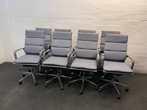 Grey Fabric High-Back Executive Office Chair — Well Used Condition