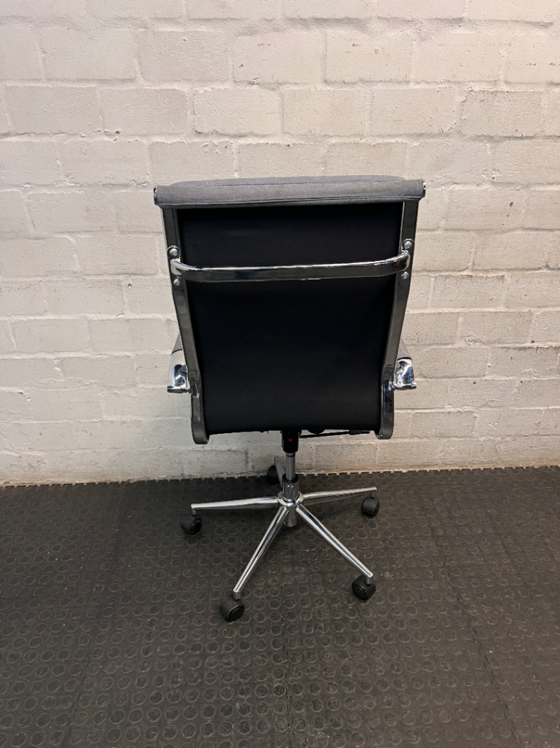 Grey Fabric High-Back Executive Office Chair — Well Used Condition