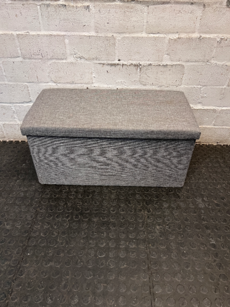 Grey Fabric Upholstered Storage Ottoman