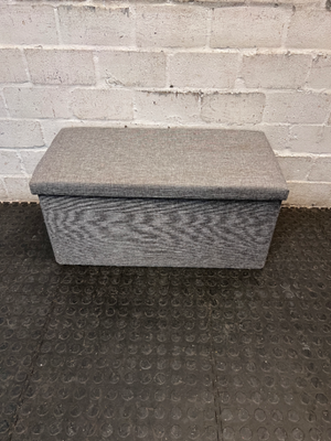 Grey Fabric Upholstered Storage Ottoman