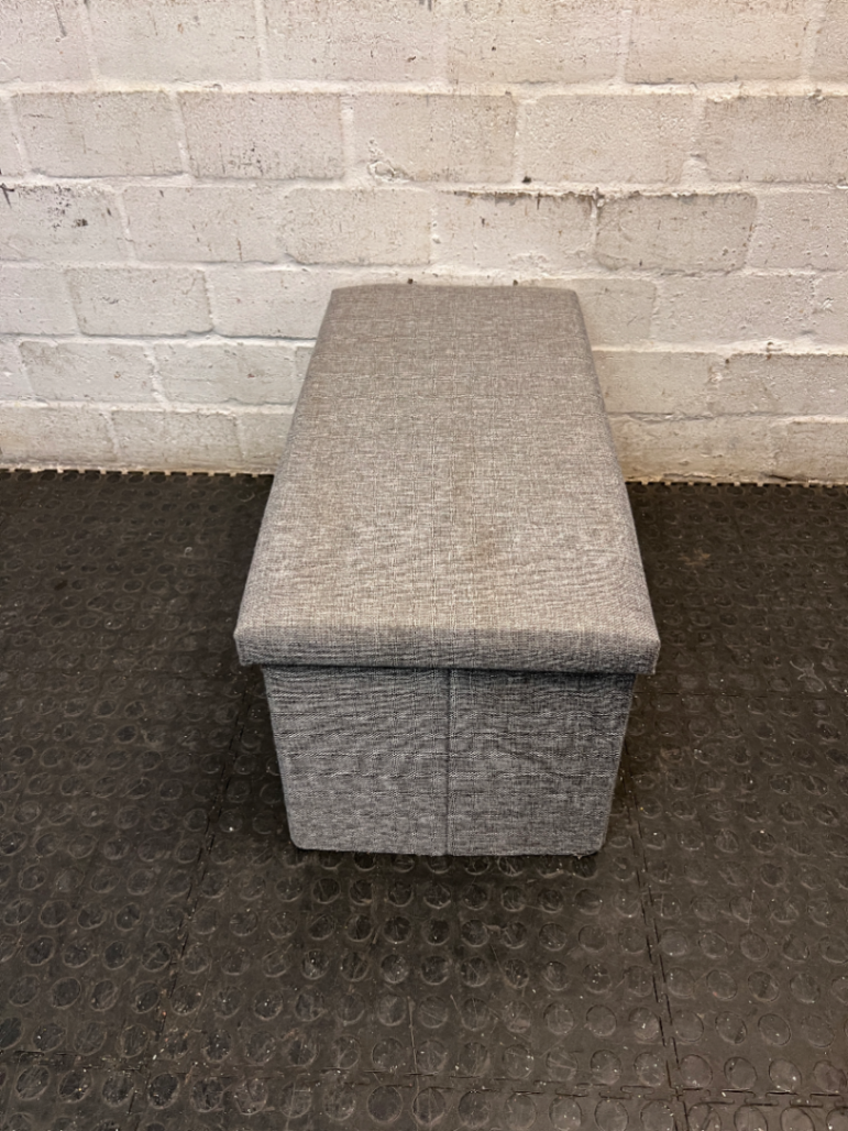 Grey Fabric Upholstered Storage Ottoman