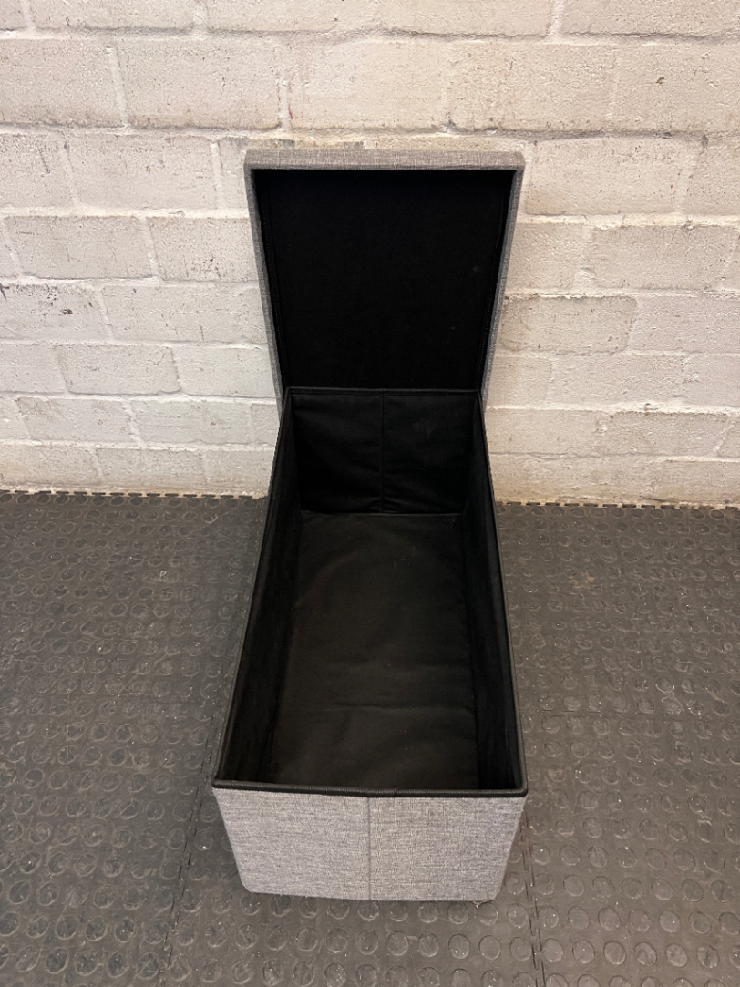 Grey Fabric Upholstered Storage Ottoman