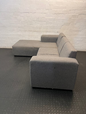 Grey L-Shape Material Couch - 2ndhandwarehouse.com