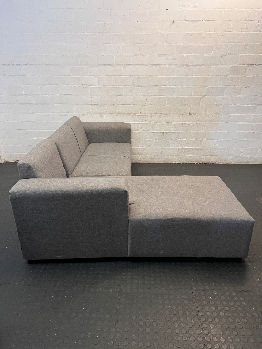Grey L-Shape Material Couch - 2ndhandwarehouse.com