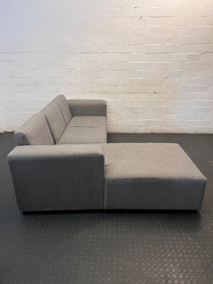 Grey L-Shape Material Couch - 2ndhandwarehouse.com