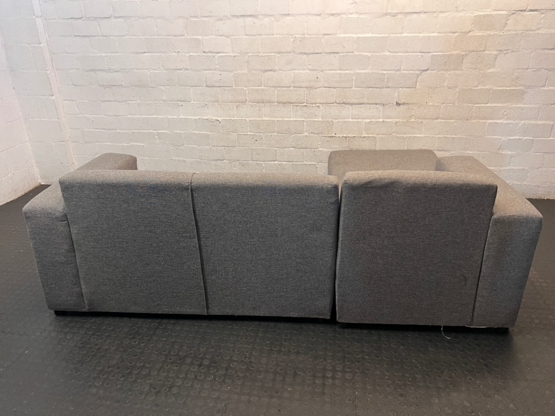 Grey L-Shape Material Couch - 2ndhandwarehouse.com