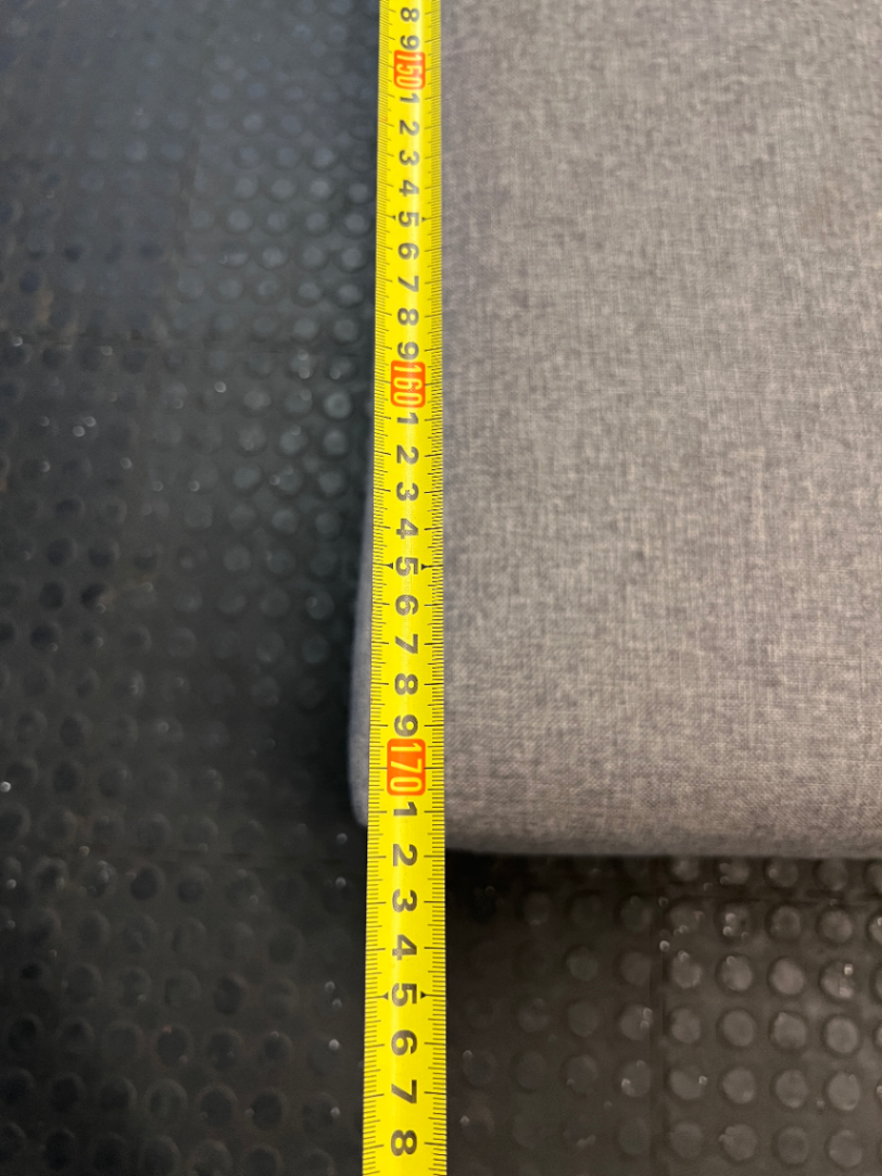 Grey L-Shape Material Couch - 2ndhandwarehouse.com