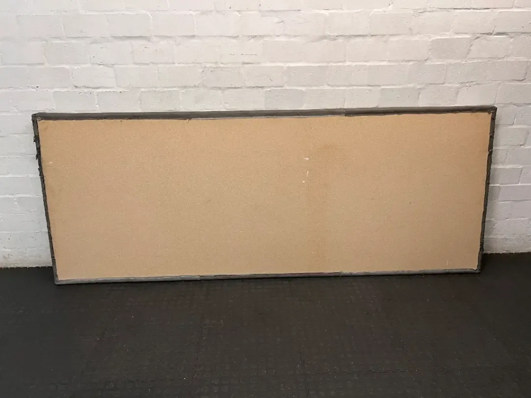 Grey Padded King Size Headboard - Notable Fabric Staining and Wear - 2ndhandwarehouse.com