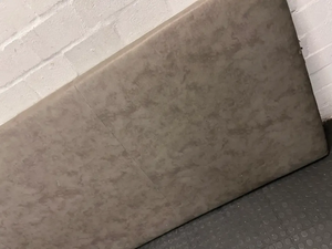 Grey Padded King Size Headboard - Notable Fabric Staining and Wear - 2ndhandwarehouse.com