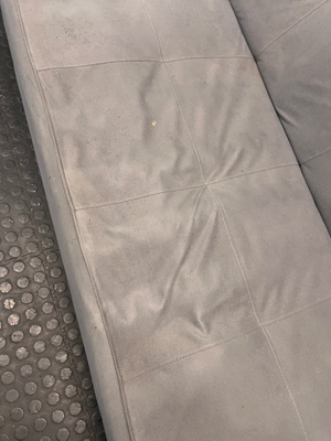 Grey Tufted Sleeper Couch — Significant Wear with Functional Hinge