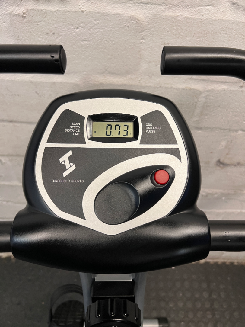 Grey and Black X-Frame Stationary Exercise Bike — Fair Used Condition