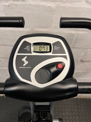 Grey and Black X-Frame Stationary Exercise Bike — Fair Used Condition