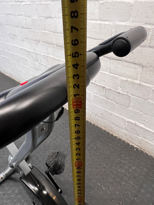 Grey and Black X-Frame Stationary Exercise Bike — Fair Used Condition