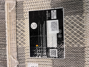 Grey and White Checkered Flat-Weave Floor Rug — Fair Used Condition