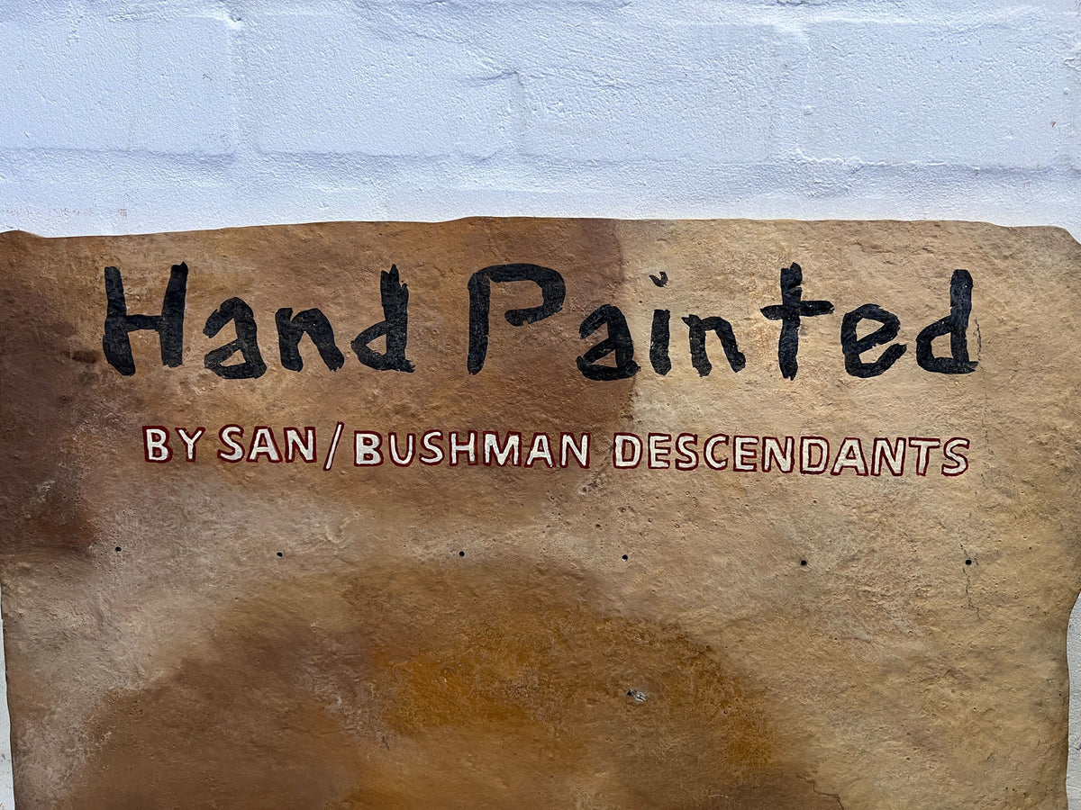 Hand-Painted Wall Art by San/Bushman Descendants - Unique Natural Design 98x73cm - 2ndhandwarehouse.com
