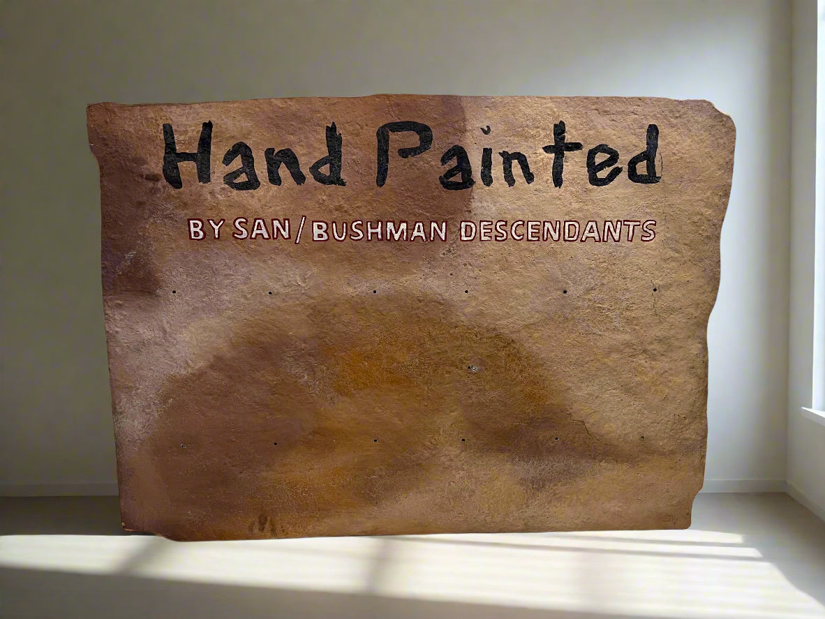 Hand-Painted Wall Art by San/Bushman Descendants - Unique Natural Design 98x73cm - 2ndhandwarehouse.com