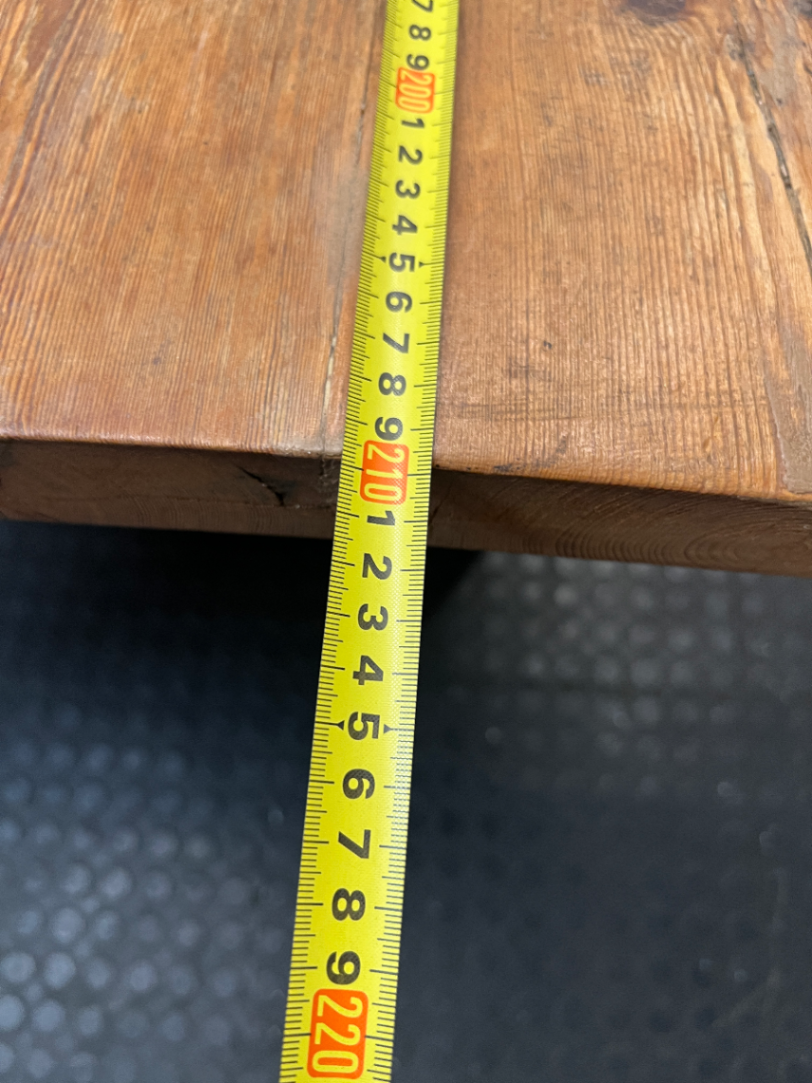 Hardwood Sealed Dining Table with Pedestal Legs — Used Good Condition - No Repairs Required - 2ndhandwarehouse.com