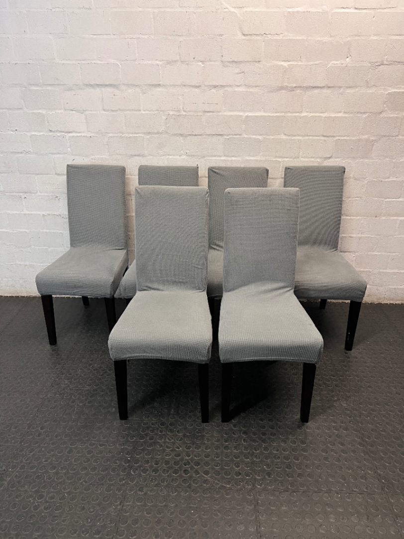 High Back Dining Chair with Charcoal Grey Fabric Cover — Damaged Condition