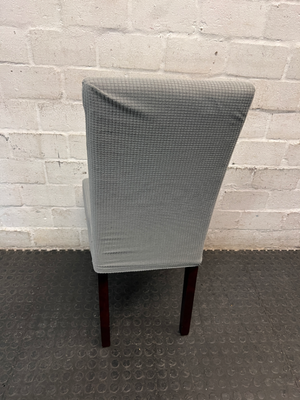 High Back Dining Chair with Charcoal Grey Fabric Cover — Damaged Condition