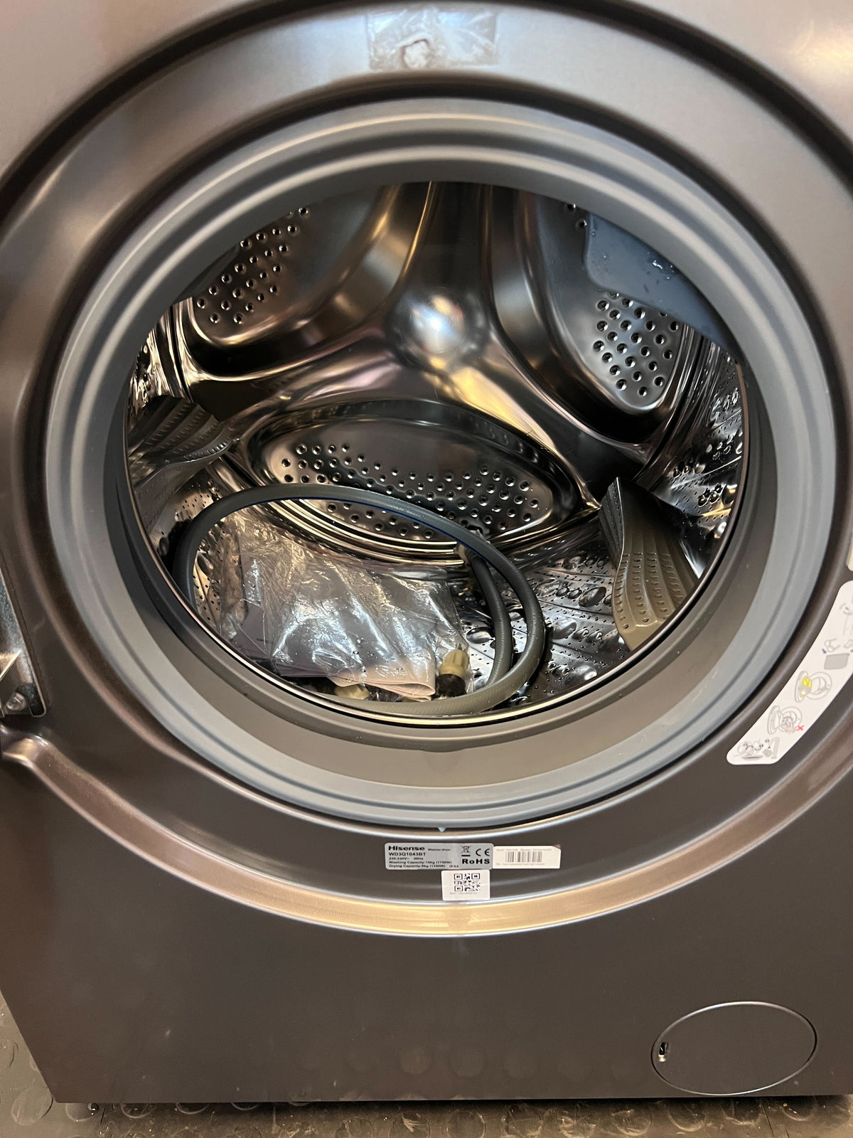 Hisense 10kg Wash 6kg Dry Inverter Washer Dryer - Grey - 2ndhandwarehouse.com
