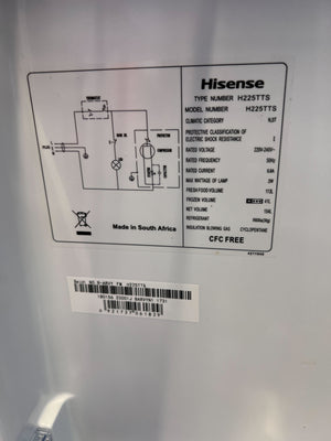Hisense Grey Top-Freezer Fridge - small scratch