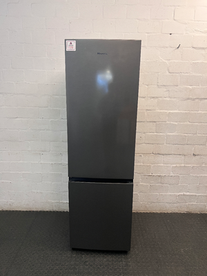 Hisense Metallic Fridge Freezer — Working Well; Fair Exterior Condition