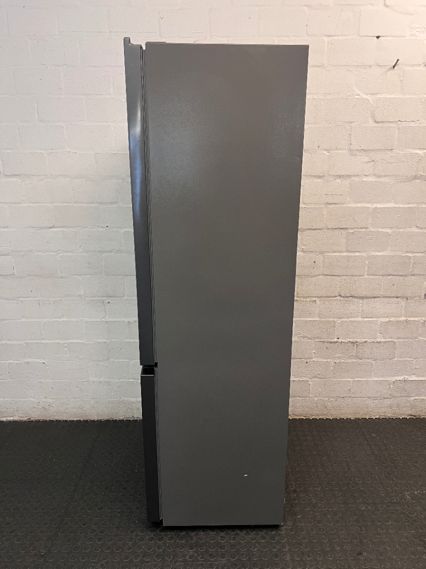 Hisense Metallic Fridge Freezer — Working Well; Fair Exterior Condition