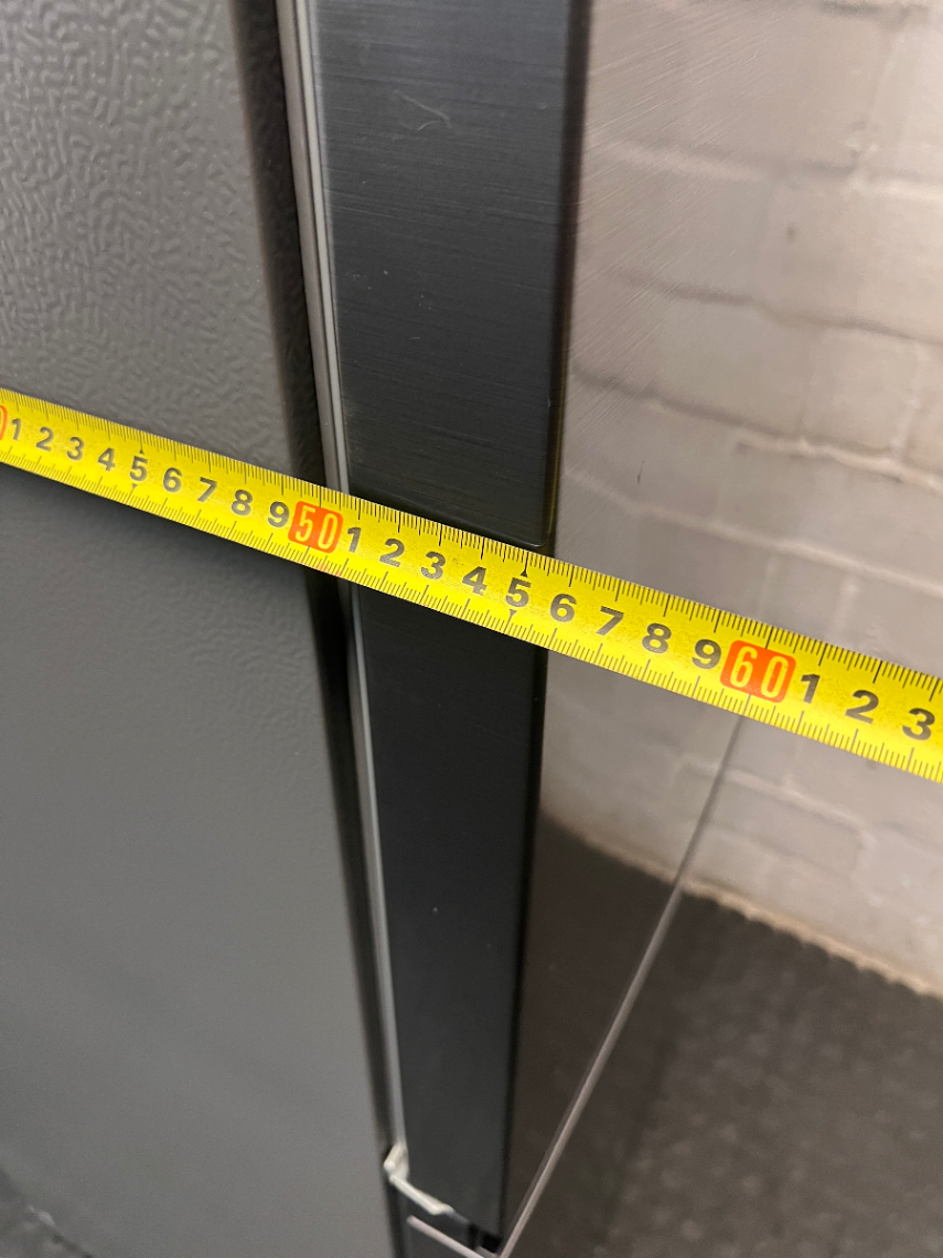 Hisense Metallic Fridge Freezer — Working Well; Fair Exterior Condition